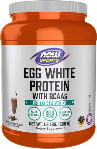 Miniatura 11 de NOW Nutrición deportiva, proteína de clara de huevo, 0.71 oz con BCAAs, polvo cremoso de vainilla, 1.5 libras