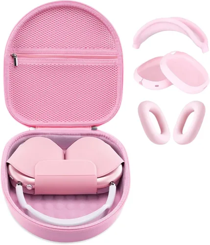 Miniatura 18 de Funda para auriculares Apple Airpods Max, estuche duro portátil de viaje para auriculares, bolsa con malla y cremallera para cargador y accesorios