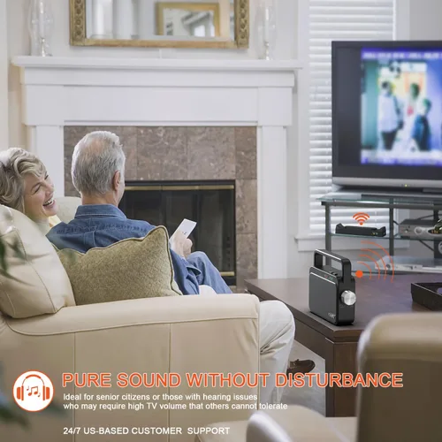 Miniatura 6 de Coby Altavoz de TV inalámbrico para personas mayores y personas con problemas auditivos - Amplificador de audio de TV portátil con Bluetooth, rango
