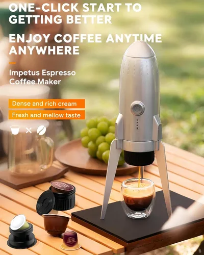 Miniatura 2 de Máquina de café expreso portátil, cafetera de viaje 3 en 1 con 7800 mAh de preparación caliente/fría y calentamiento rápido con USB-C, para camping