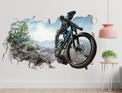 Miniatura 4 de Calcomanía de pared para bicicleta, decoración de pared BMX - Decoración estética de habitación - Decoración de bicicleta de montaña - Calcomanías