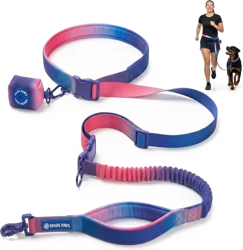 Miniatura 11 de Spark Paws - Correa de perro manos libres, correa elástica para la cintura que absorbe los golpes para correr, clip para cinturón de seguridad