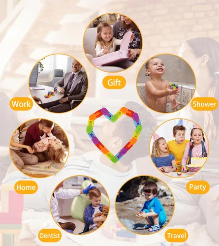 Miniatura 5 de Paquete de 12 Pistas Locas - Juguetes Fidget de Clic a Presión de Color Arcoíris para Niños y Adultos, TDAH, Sensorial de Dedos, Autismo, Alivio