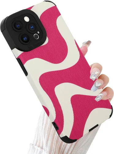 Miniatura 31 de Funda Wlxee para iPhone 15 Pro Max con patrón de ola, TPU suave con parachoques, cuero PU, diseño de cebra lindo para mujeres y niñas - Negro Gris