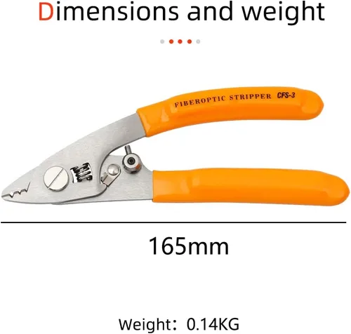 Miniatura 9 de Cable de fibra óptica de acero inoxidable Stripper Herramienta de tres agujeros Pigtail Cable Stripping Alicates 2pcs