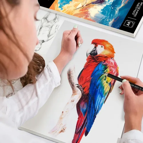 Miniatura 7 de DagouColor Bloc de papel de acuarela, A4, 1 paquete, 30 hojas, papel prensado en frío de 140 libras/10.58 oz/m², libro de artista para adultos
