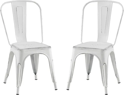 Miniatura 32 de AC Pacific Sillas de comedor de metal industrial de 18 pulgadas de altura, asiento apilable de cocina o bar, diseño moderno y duradero, muebles