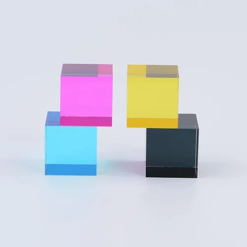 Miniatura 4 de CMY Cubes The K Cube (1.969 in) - Cubo de tono negro - Cubo de color óptico - Pulido con diamante - enseña la mezcla de colores sustractiva - Objeto