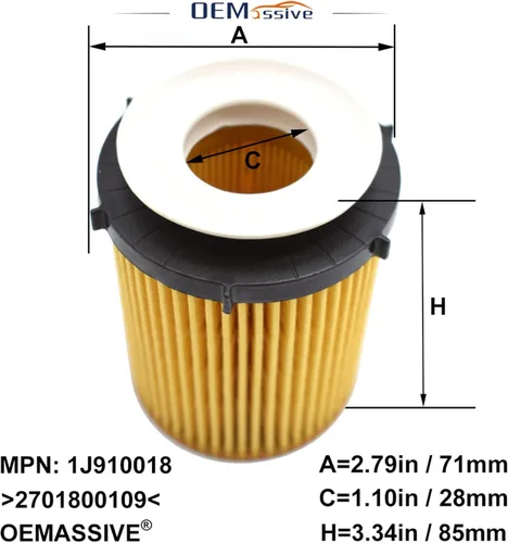 Miniatura 3 de 3X Filtro de Aceite para Mercedes-Benz A220 C300 C350e CLA250 E300 E350 GLA250 GLC300 GLC350e, para Metris SLC300 SLK300 2.0L 1991CC Motor