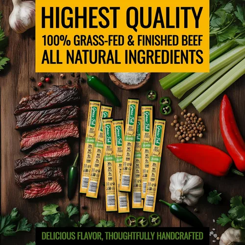 Miniatura 4 de Tillamook Country Smoker Palitos de Carne de Res 100% Alimentada con Pasto, Cero Azúcar, Jalapeño, 1.15 Onzas (Paquete de 8) Whole 30, Sin OMG