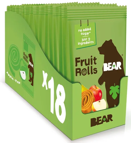Miniatura 14 de BEAR Rollos de fruta real, paquete variado, 16 unidades (2 rollos por paquete)