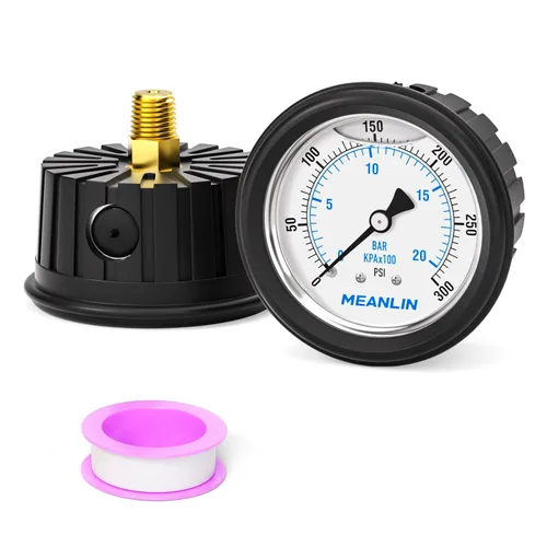 Miniatura 12 de MEANLIN MEASURE - Manómetro de vacío de presión -30inHG~0Psi, esfera con cara de 2.5 pulgadas, NPT de 1/4 de pulgada, manómetro de acero inoxidable
