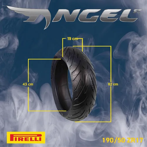 Miniatura 3 de Pirelli Angel ST 120/70ZR17 (58W) Neumáticos delanteros y 190/50ZR17 (73W) traseros para motocicleta – Neumático deportivo de alto rendimiento