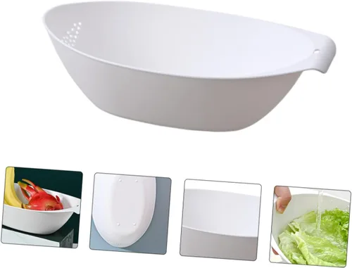 Miniatura 8 de Cabilock Cesta multifuncional para lavar frutas, escurridor de verduras, cuenco para lavadora de arroz, colador seguro y resistente