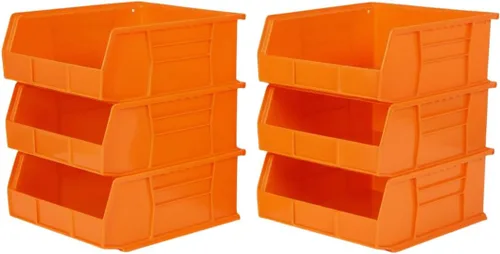 Miniatura 10 de Hudson Exchange - Contenedores apilables de plástico de 11 x 11 x 5 pulgadas y contenedores para colgar (color amarillo, 1 unidad)