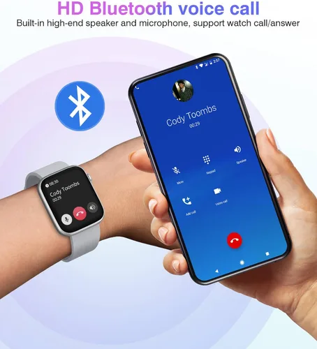 Miniatura 2 de EarlySincere Reloj inteligente 2024 para hombres y mujeres con llamada Bluetooth, pantalla táctil HD de 1.9 pulgadas, reloj inteligente con IP67 Gris