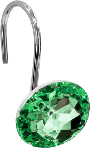 Miniatura 18 de Gibelle Ganchos para cortina de ducha, anillos de cortina de ducha en forma de diamante, ganchos para cortinero de baño, diamantes de imitación