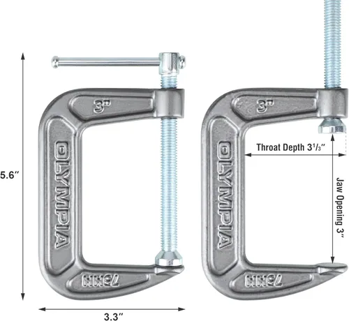 Miniatura 3 de Olympia Tools Abrazadera C, 38-130, (3" X 2")