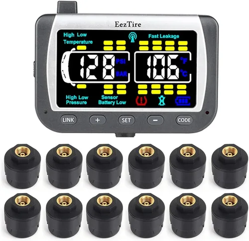 Miniatura 8 de EEZ RV Products EEZTire - Sistema de monitoreo de presión de neumáticos en tiempo real/24x7 - Monitor a color + 4 sensores + Sistema de refuerzo