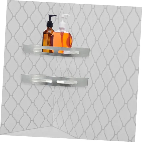 Miniatura 5 de STOBAZA 1 juego de estante de almacenamiento de baño, cesta de decoración de casillero, estante organizador de ropa de esquina, estantes de ducha