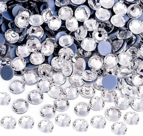 Miniatura 27 de Diamantes de imitación Hotfix, 1440 diamantes de imitación de fijación en caliente para manualidades, ropa, decoración, neón azul, SS10 Azul neón