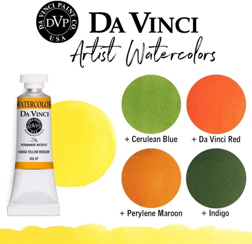 Miniatura 85 de DA VINCI PAINTS Pintura Acuarela Profesional para Artistas, Alizarin Crimson (Quinacridone), 37ml Índigo