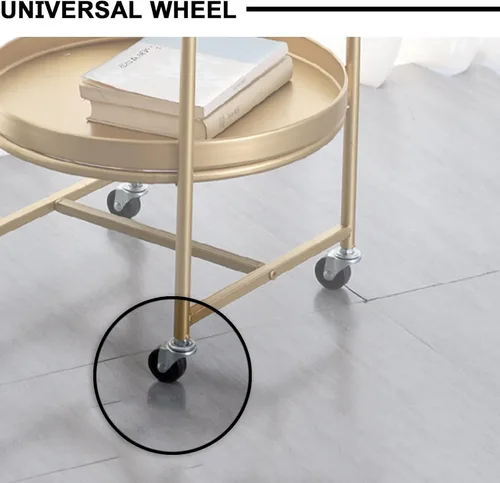 Miniatura 2 de XPLKQXE Carrito de servicio, carrito de servicio de barra móvil, con ruedas, estante de almacenamiento de metal, estante de 2 niveles para el hogar