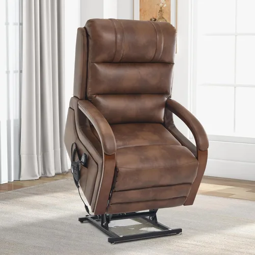 Miniatura 13 de Trustyue Silla reclinable con elevación eléctrica, sillón reclinable plano de 180°, con masaje y calor, asistencia de pie, reclinable, posición