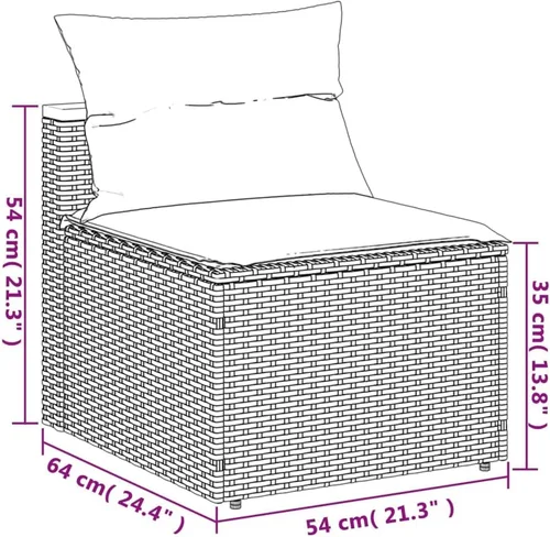 Miniatura 9 de 5 Piece Garden Sofa Set in Black, Brown, Cream White for Outdoor Patio, Modern Modular Furniture with UV-Resistant PE Rattan, Acacia Wood Frame