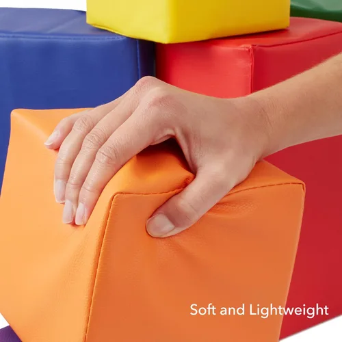 Miniatura 6 de Casafield Juego de bloques de espuma grandes para niños pequeños (juego de 7 piezas), cubos de juego suave para apilamiento, colores y tamaños