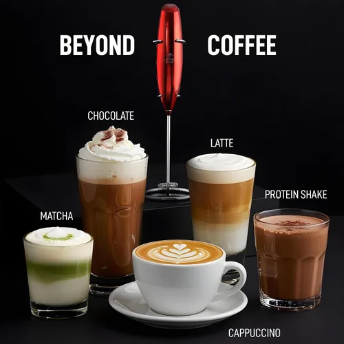 Miniatura 274 de Zulay Milk Boss Espumador de leche potente manual, hace espuma para latte, batidor para mezclar bebidas, café, miniespumador para capuchino, frappé