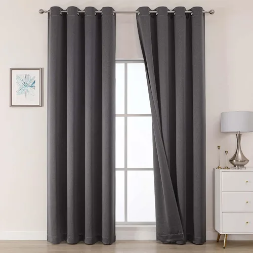 Miniatura 19 de OWENIE Cortinas 100% opacas de 96 pulgadas de largo, 2 paneles para dormitorio, sala de estar, cortinas superiores con aislamiento térmico
