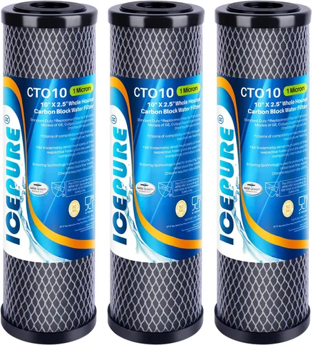 Miniatura 12 de ICEPURE 1 Micron 10" x 2.5" Whole House PFOA/PFOS Carbon Water Filter Cartridge Replacement for DuPont WFPFC8002, WFPFC9001, SCWH-5, WHCF-WHWC