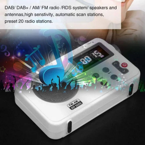 Miniatura 5 de UXELY Altavoz de ducha - Radio AM/FM con pantalla LCD, estéreo portátil con puerto para auriculares para el hogar, playa, bañera de hidromasaje, baño