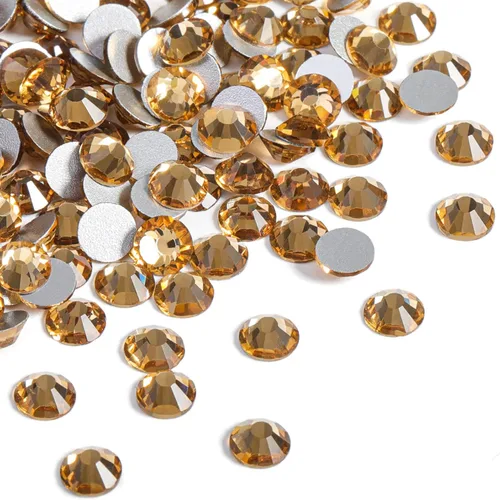 Miniatura 11 de Beadsland 2880 piezas de diamantes de imitación de cristal con reverso plano, gemas redondas para decoración de uñas y manualidades, cristal, SS16