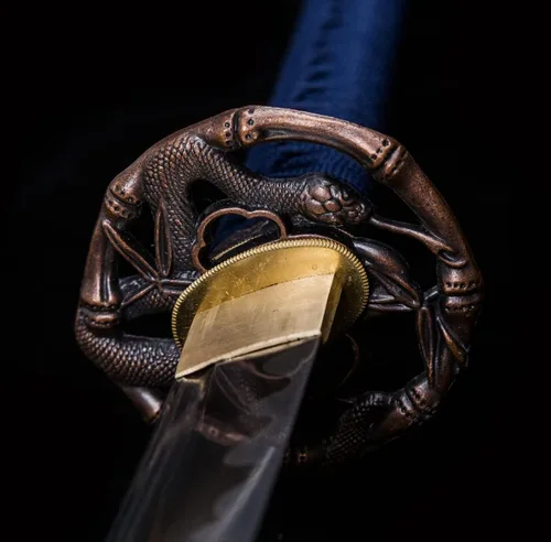 Miniatura 21 de Samurai Katana,1060 acero de alto carbono,Acero T10,Acero de Damasco,Aleación Tsuba,Mango de madera maciza
