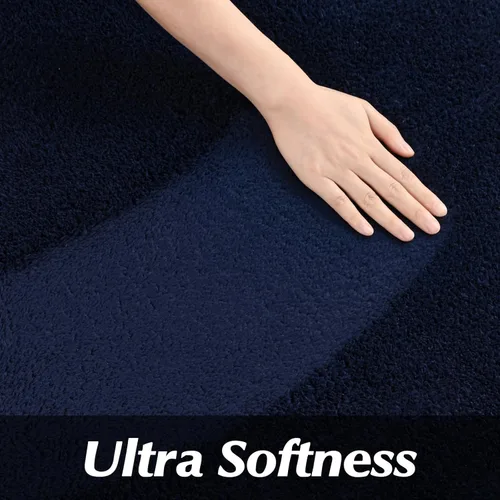 Miniatura 5 de FlyDOIT Alfombras redondas para dormitorio, sala de estar, 4 x 4, color azul marino, súper suaves, cómodas, gruesas de espuma viscoelástica