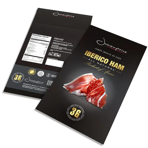 Miniatura 3 de Jamón ibérico español en rodajas (2 onzas) Jamonprive – Jamón español ibérico alimentado con pasto (Pata Negra) sin nitratos ni nitritos, todo