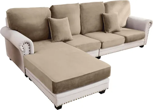 Miniatura 47 de Funda para Sofá de Terciopelo Elástico Funda de Cojín de Sofá 1 Pieza - Funda Deslizable Elástica Lavable para Asiento o Respaldo, Fundas de Asiento