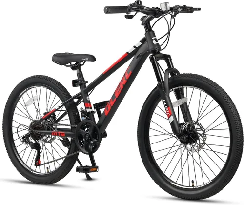 Miniatura 13 de Glerc Bicicleta de montaña para niños de 20, 24 y 26 pulgadas, bicicleta de montaña para niños y niñas a partir de 6 años, bicicleta Skyline de 21