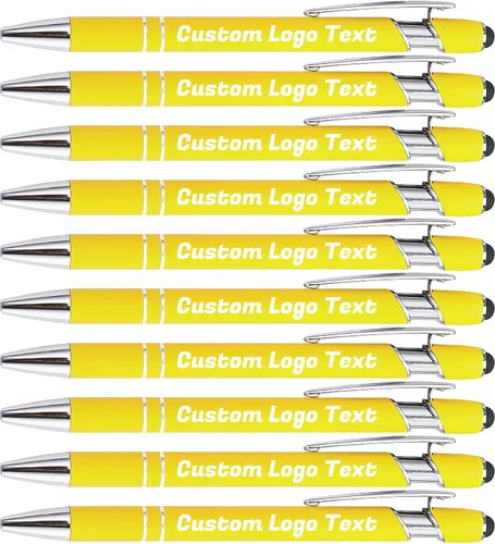 Miniatura 9 de Bolígrafos personalizados con nombre, texto, logotipo, bolígrafo personalizado para eventos de oficina de negocios con lápiz óptico para pantalla