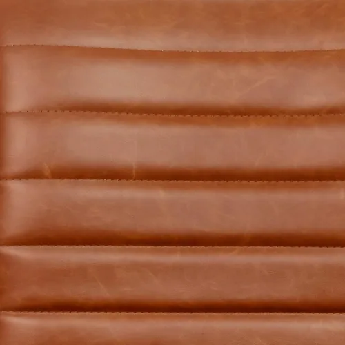 Miniatura 11 de Flash Furniture - Silla de oficina, vinilo marrón, estructura negra, sin reposabrazos, asiento y respaldo acanalados, diseño de respaldo bajo