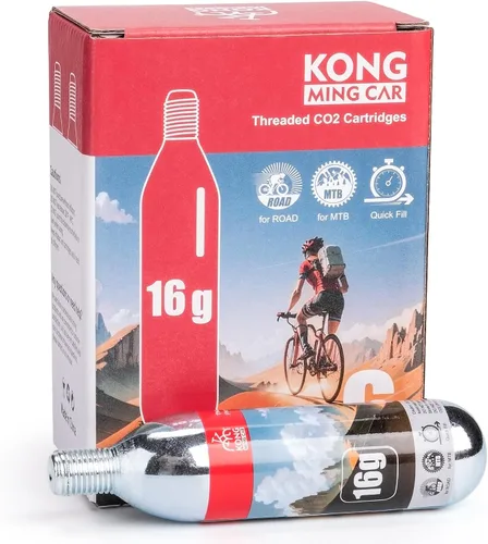 Miniatura 10 de Cartuchos de CO2 roscados de 0.56 oz/0.88 oz - Cilindro de CO2 para infladores de neumáticos de bicicleta - Gran recarga para neumáticos