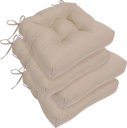 Miniatura 15 de RACE LEAF Cojines para Sillas de Patio 17x17 Pulgadas Paquete de 4, Cojines de Asiento Exteriores Engrosados Resistentes al Agua con Lazos