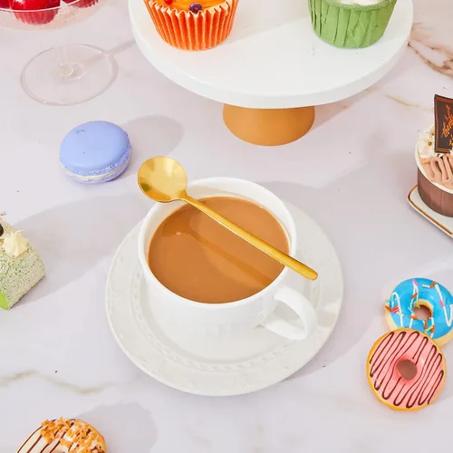 Miniatura 4 de Gueevin Juego de 100 cucharas de té de boda de 4.7 pulgadas para invitados, mini cucharadita de postre de acero inoxidable con 100 etiquetas