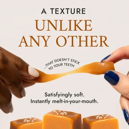 Miniatura 3 de Béquet Caramelos salados de caramelo de mantequilla gourmet suaves envueltos individualmente, sin gluten y kosher, bolsa resellable de 24 onzas