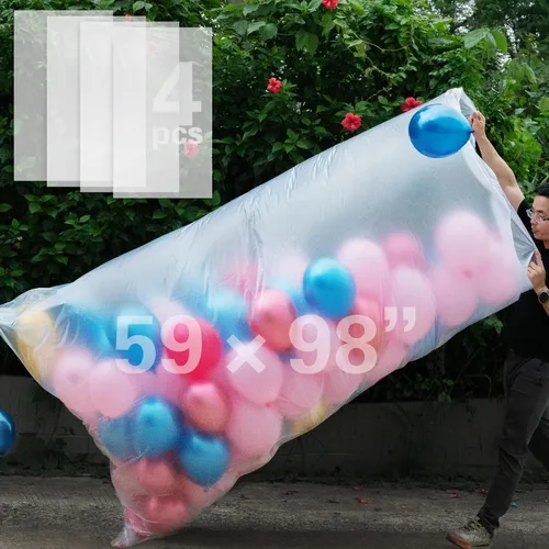 Miniatura 7 de 2 bolsas de globos de 59 x 98.4 pulgadas para transportar globos para bodas, fiestas Bolsas de globos para transporte extra grandes, los globos