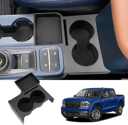 Bandeja organizadora de portavasos compatible con portavasos de camiones Ford Maverick 2022 2023 2024 2025 LUWU Organizador de consola central