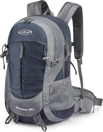 G4Free Mochila de senderismo de 35 litros resistente al agua, para deportes al aire libre, viajes, ligera, con cubierta de lluvia para mujeres y