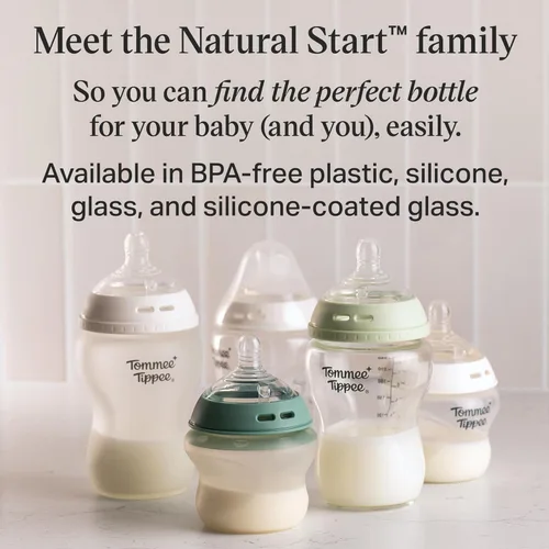Miniatura 9 de Tommee Tippee Natural Start Glass - Juego de iniciación para recién nacido, biberones anticólicos de 5.1 fl oz y 8.5 fl oz, tetinas de flujo lento